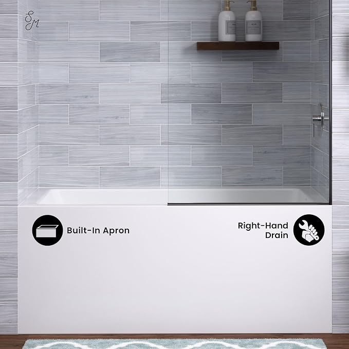 Voltaire 54" X 30" Right-Hand Drain Alcove Bathtub - Image 5