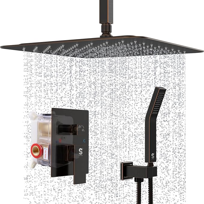 SR SUN RISE 16 Inches Oil Rubbed Bronze Shower Faucets Sets Complete Bathroom by SRSUNRISE