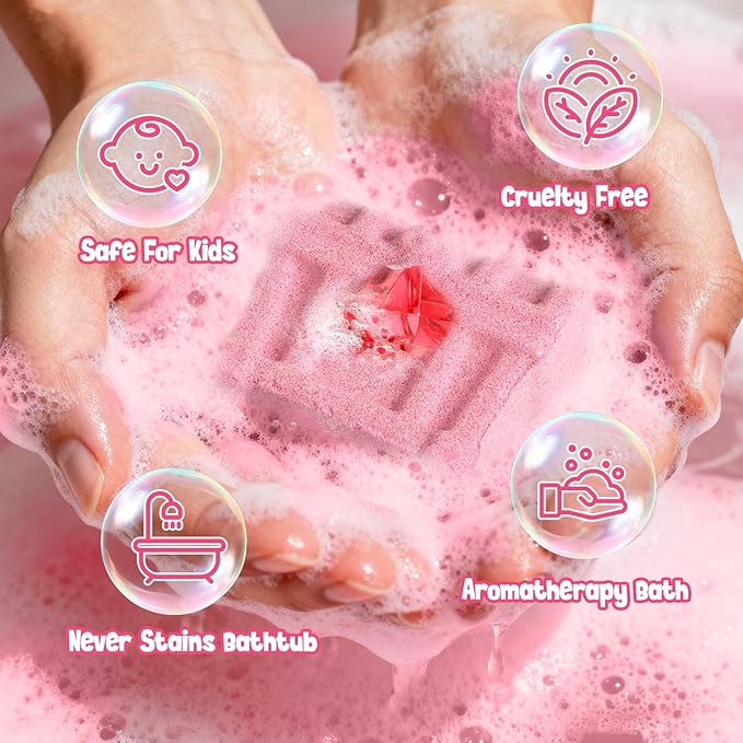 Bath Bombs for Kids with Diving Gem Toys Inside, 12 Pack Treasure Chest Bath - Image 5