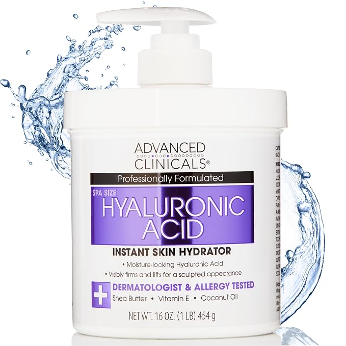 Advanced Clinicals Hyaluronic Acid Moisturizer Body Cream W/Vitamin E | by AdvancedClinicals