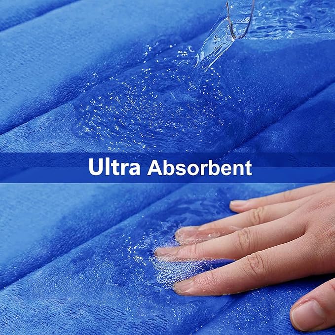 Buganda Memory Foam Bath Mat, Ultra Soft and Non-Slip Bathroom Rugs, Water - Image 5
