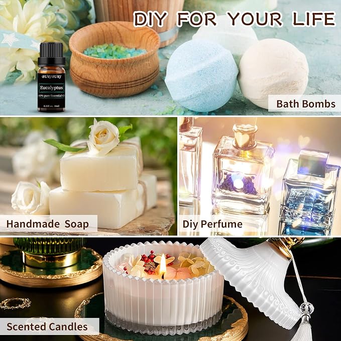 BURIBURI Tea Tree, Eucalyptus and Vanilla Essential Oil Set, 100% Pure 3Pcs - Image 7