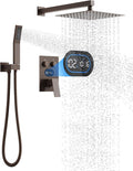 Push Button Diverter Shower Faucet Set Hydro Power Temperature Display by DesignedforaSpa-LikeShower