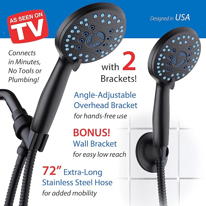 AquaCare High Pressure 8-mode Handheld Shower Head - Image 8