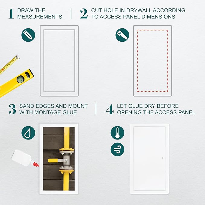 10" x 20" White Metal Access Panel. Service Shaft Door Panel. Plumbing - Image 3
