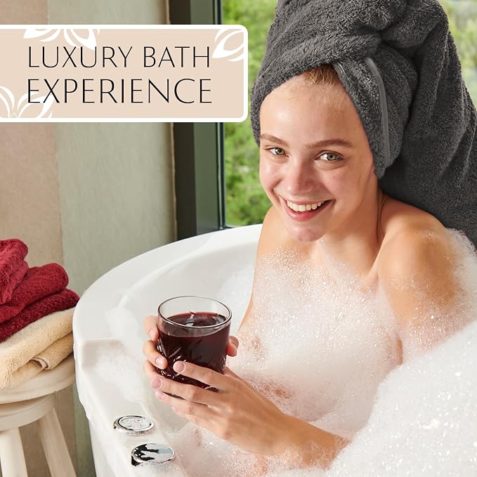 MAURA Grey Bath Towel Set of 8 for Bathroom. Turkish Cotton Luxury Bath Towels. - Image 6