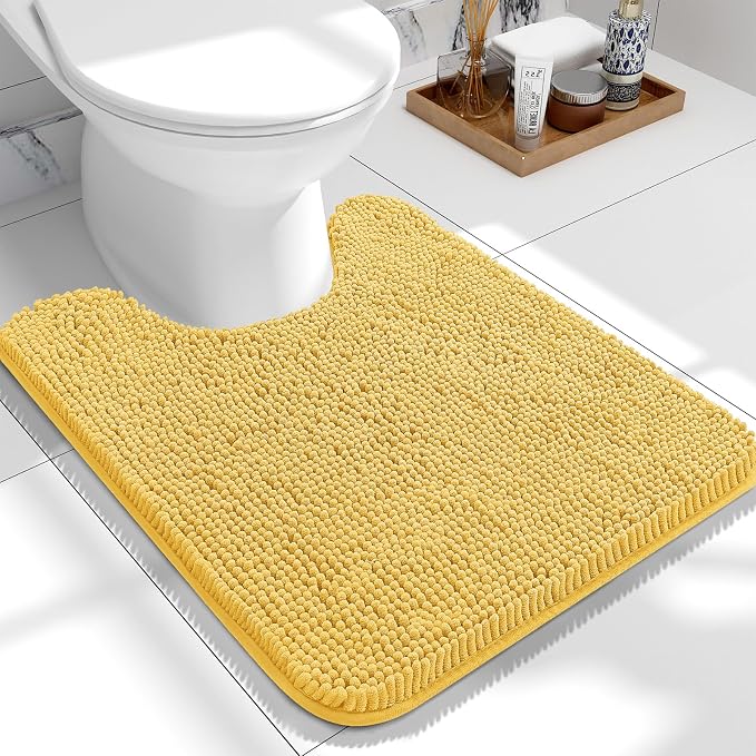 OLANLY Toilet Rugs U-Shaped 24x20, Extra Soft Absorbent Chenille Contour by OLANLY