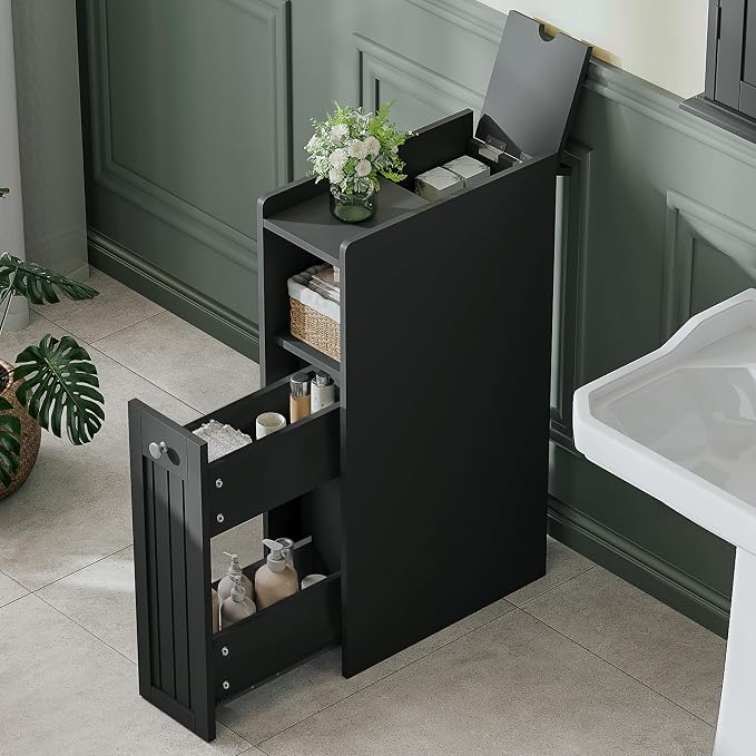 ChooChoo Slim Bathroom Storage Cabinet, Narrow Small Bathroom Organizer by ChooChoo