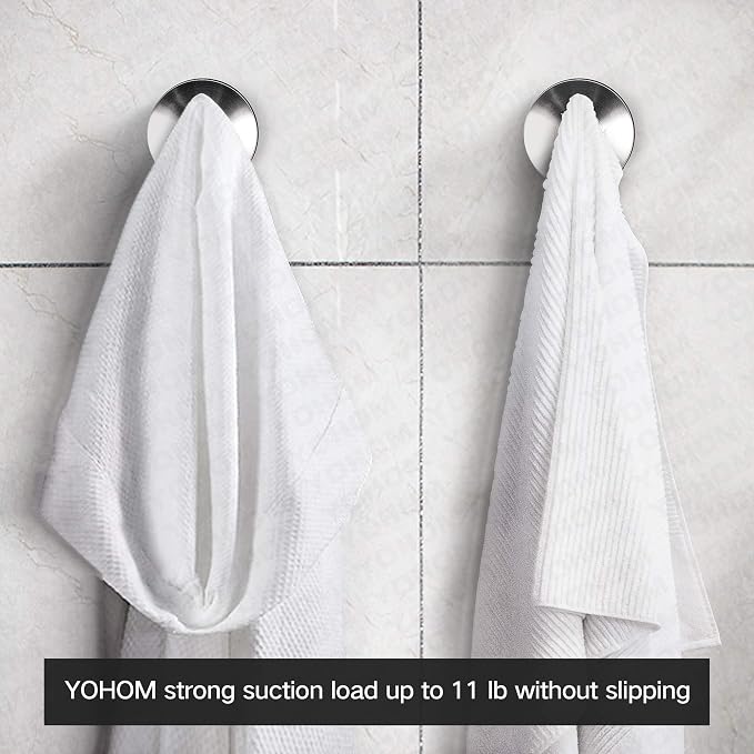YOHOM Stainless Steel Vacuum Suction Cup Bathroom Shower Holders - Image 4