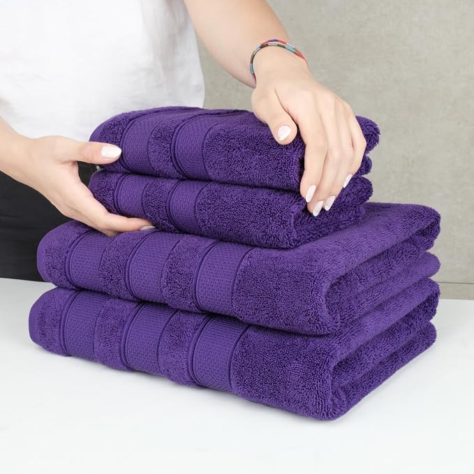 American Soft Linen Salem Turkish Bath Towel Set, 100% Cotton 600 GSM 6 Piece - Image 5