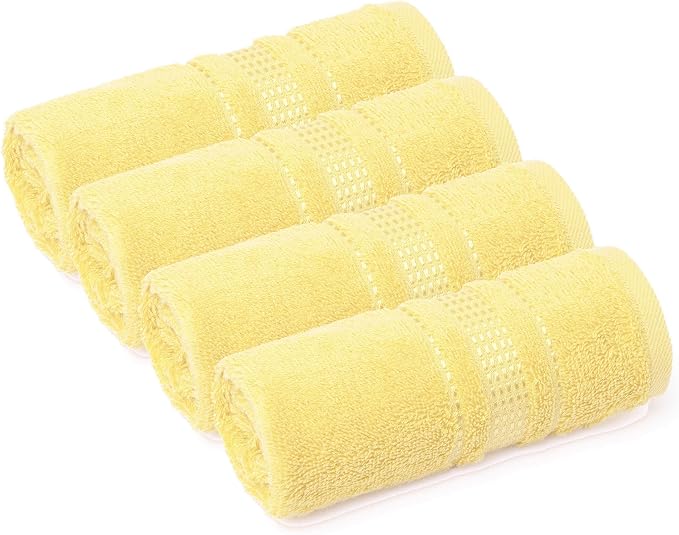 Melissa Linen, 4 Piece Washcloths, 12x12 in Turkish Soft Wash Cloth Set by MelissaLinen