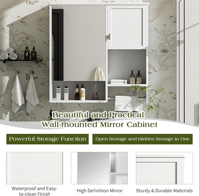 Bathroom Medicine Cabinet, Wall Mounted Bathroom Storage Cabinet - Image 5