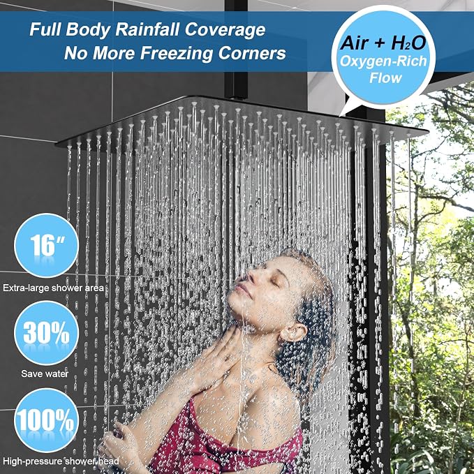 Enga Thermostatic Shower System 16 inch Rain Shower Head - Image 5