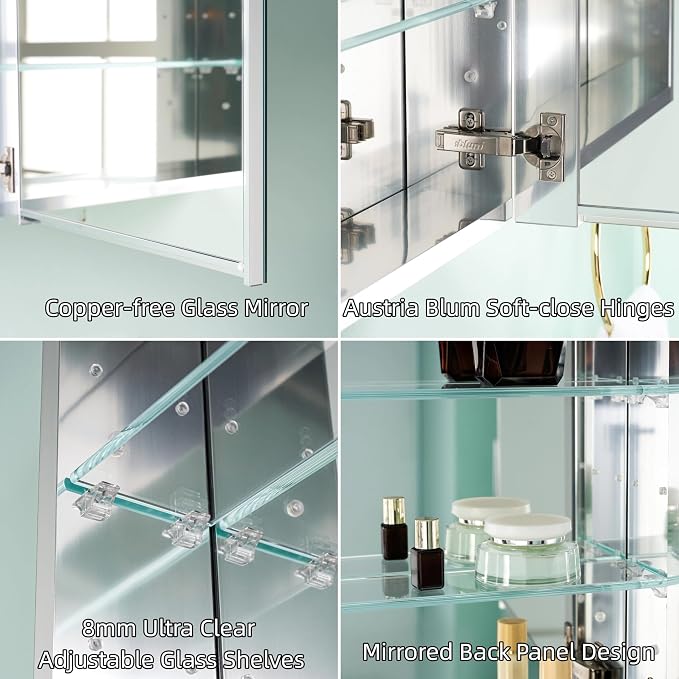 WELLFOR 36" x 36 Bathroom Medicine Cabinet - Image 9
