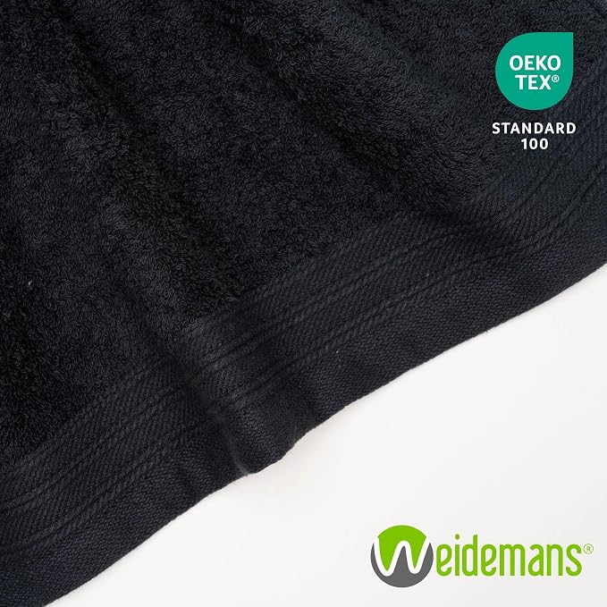100% Cotton Washcloths Set 13” x 13” | Black Towels | Set of 6 Ultra Soft and - Image 9