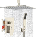 SR SUN RISE 16 Inches Brushed Nickel Shower System Bathroom Luxury Rain Mixer by SRSUNRISE