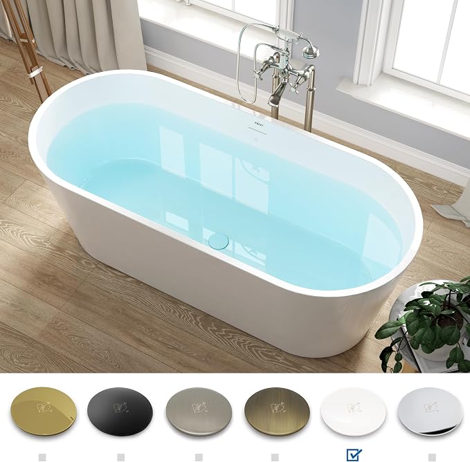 FerdY 67" Shangri-La Elite, Acrylic Freestanding Bathtub, Modern & Contemporary - Image 4