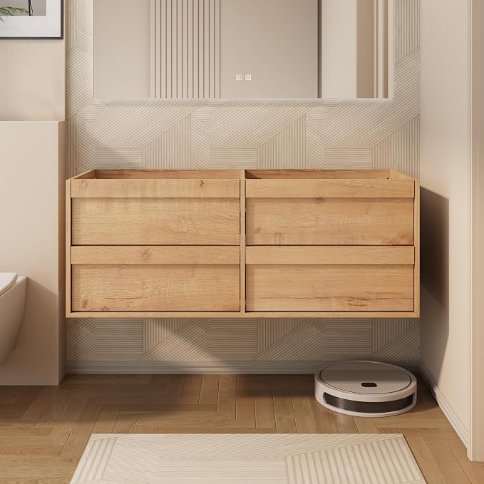 eclife 48" Floating Bathroom Vanity Sink Combo, Wall Mounted Modern Minimalist by eclife