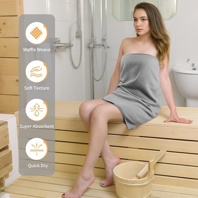 POLYTE 380 GSM Microfiber Oversize Quick Dry Lint Free Waffle Bath Towel - Image 4