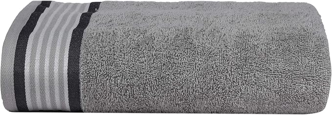 CASA COPENHAGEN He & She 4 Pieces Large Bath Towel Set- Pine Grey + Grey Violet - Image 4