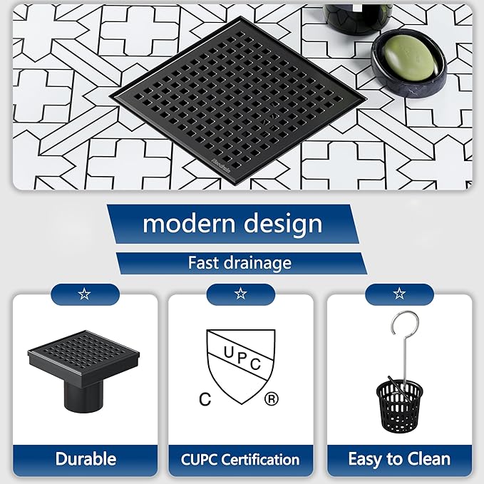 Neodrain 4 Inch Square Shower Drain - Image 6