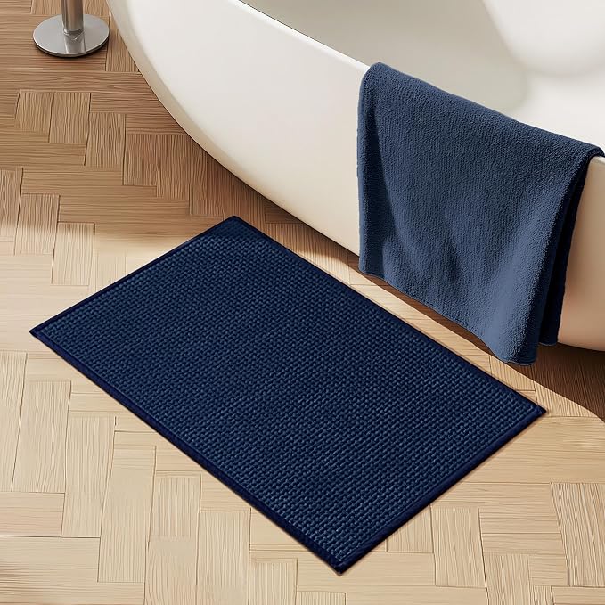 GRANNY SAYS Blue Bathroom Rugs Non Slip Washable, Absorbent Bath Mats 32" x 20" - Image 9