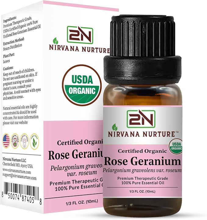 Rose Geranium Essential Oil USDA Certified Organic, 100% Pure Natural Premium - Image 6