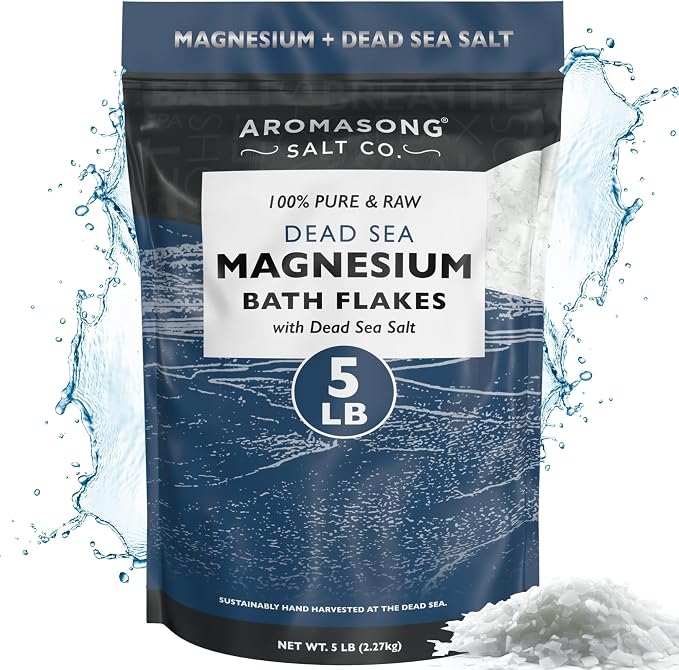 Aromasong Raw Magnesium Flakes for Bath + Dead Sea Salt for Soaking - 5 Lb - Image 8