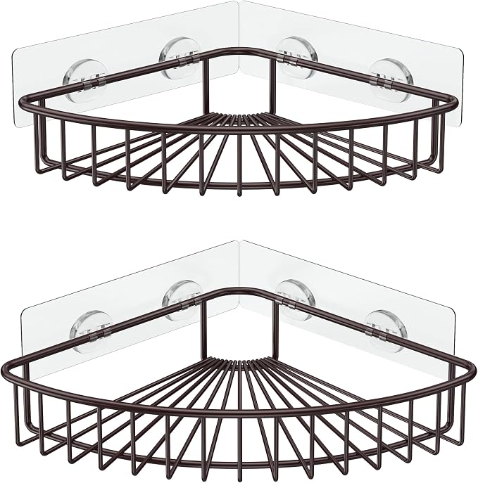 SMARTAKE 2-Pack Corner Shower Caddy, SUS304 Stainless Steel, Wall Mounted by SMARTAKE