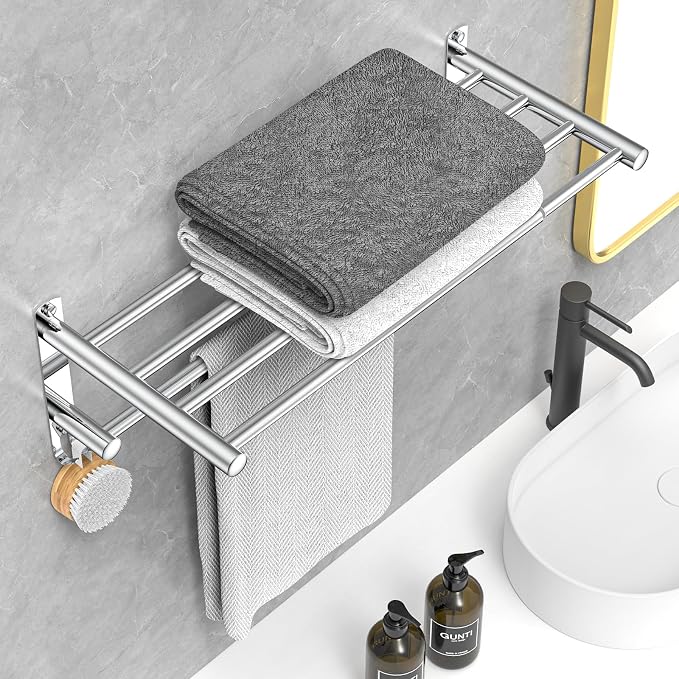 Adjustable Towel Bar for Bathroom Wall Mount17-30.7inch Adhesive Shower Towel - Image 2