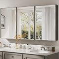 Pre-Assembled Surface or Recessed Medicine Cabinet Mirror-60x30 Brushed Nickel by QUEENFUN