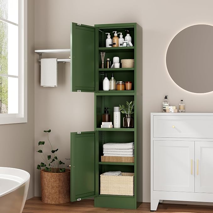 Narrow Bthroom Storage Cabinet Tall Metal Storage Cbinets - Image 3