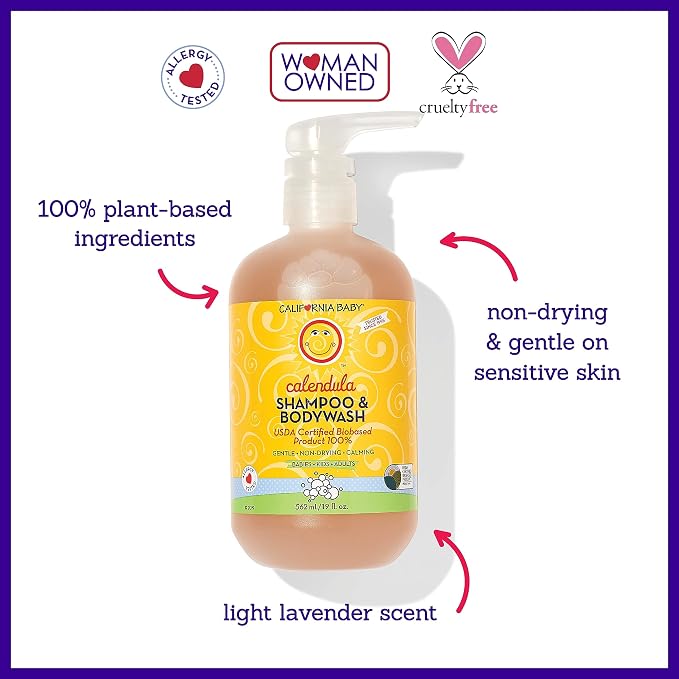 California Baby Calendula Baby Shampoo + Baby Wash | 100% Plant-Based | - Image 3