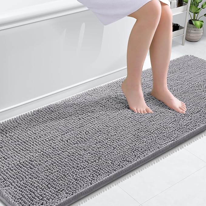 OLANLY Bathroom Rugs 70x24, Extra Soft Absorbent Chenille Bath Rugs, Rubber by OLANLY