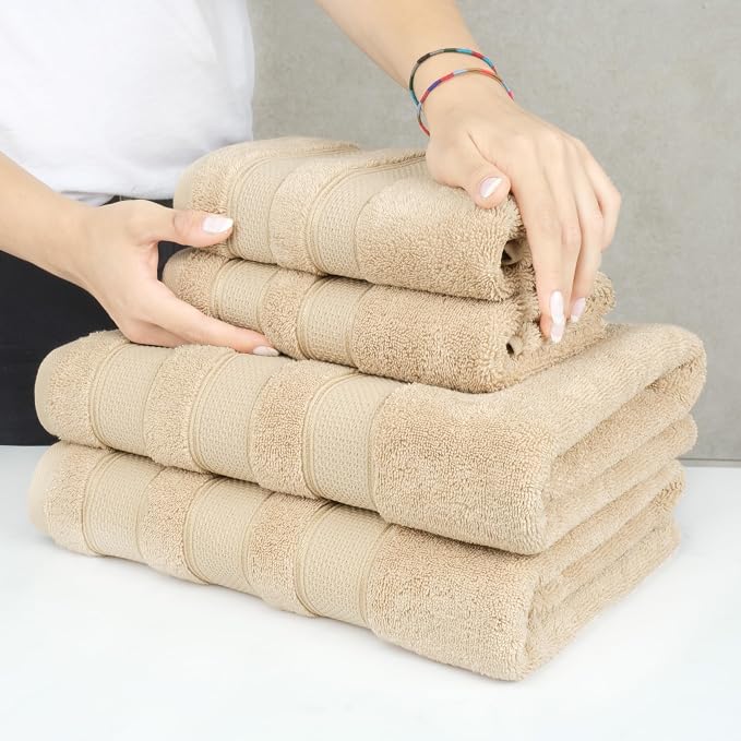 American Soft Linen Salem Turkish Bath Towel Set, 100% Cotton 600 GSM 6 Piece - Image 5