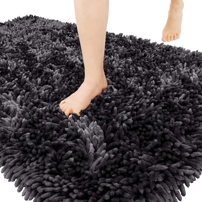 Yimobra Chenille Bathroom Rugs Non Slip, Extra Thick Soft Absorbent Bath Rug - Image 8