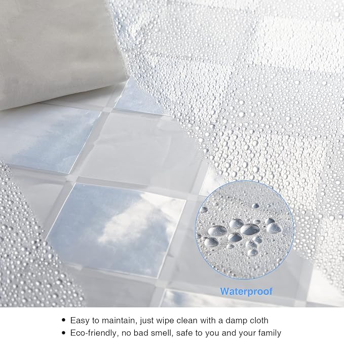 WELTRXE EVA Shower Curtain Liner 72x72 Inch 8G Heavy Duty Clear Shower Liner - Image 2