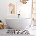 SJ STAR&JANE 59" Freestanding Solid Surface Bathtub, Oval Stone Resin Soaking by SJSTARJANE