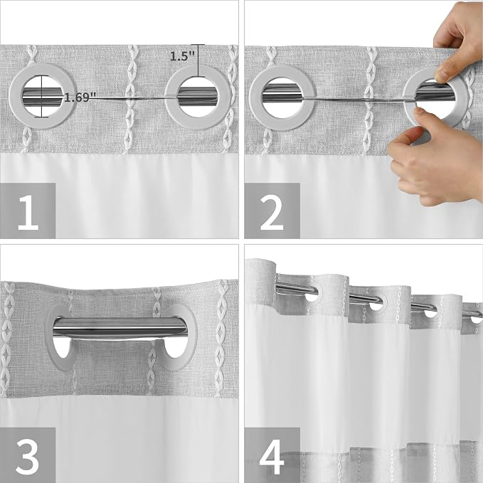 No Hook Stall Shower Curtain - Image 5