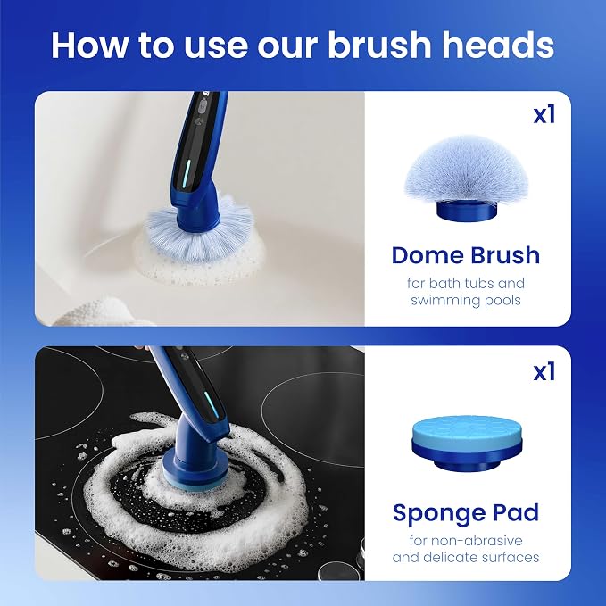 8-in-1 Electric Spin Scrubber, Fully Waterproof Cordless Power Cleaning Brush - Image 5