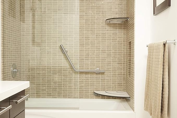 Seachrome Contour Corner Shower Seat, Solid White Phenolic - Image 6