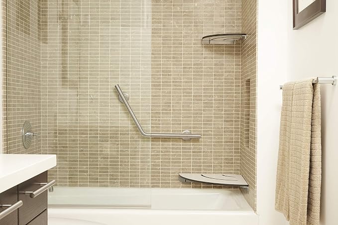 Seachrome Contour Corner Shower Shelf, 18-Inch Radius, Solid White Phenolic - Image 5