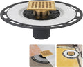 Square Shower Drain, 4-Inch Polished Gold Kit by Unknown