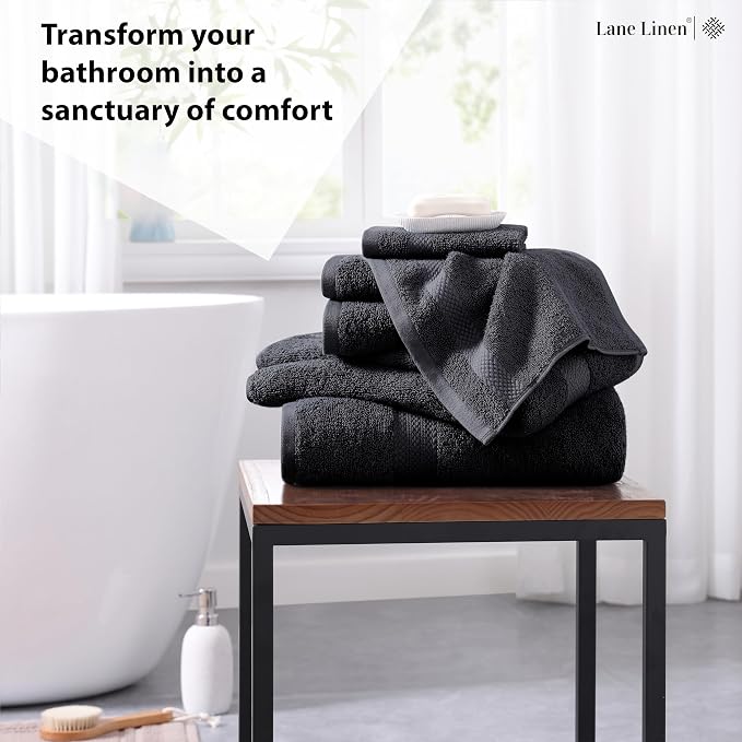 LANE LINEN 100% Cotton Luxury Bath Towel Set - Image 3