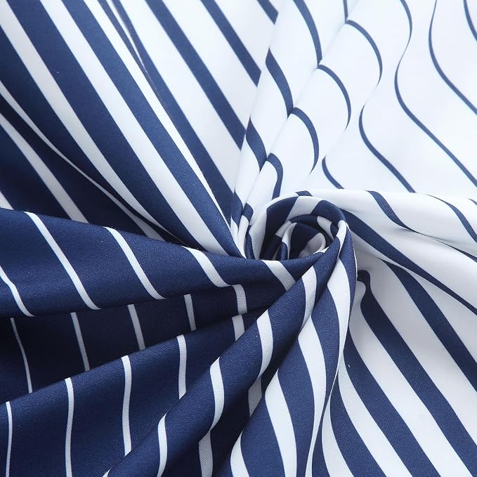 Extra Long Blue Shower Curtain, Modern Navy Blue and White Gradient Vertical - Image 2