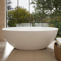 Abruzzo 65" Glossy White Freestanding Solid Surface Bathtub, Luxury Handcrafted by ABRUZZO