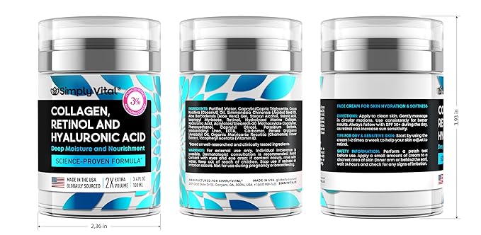 SimplyVital Collagen, Retinol & Hyaluronic Acid Cream - Image 9