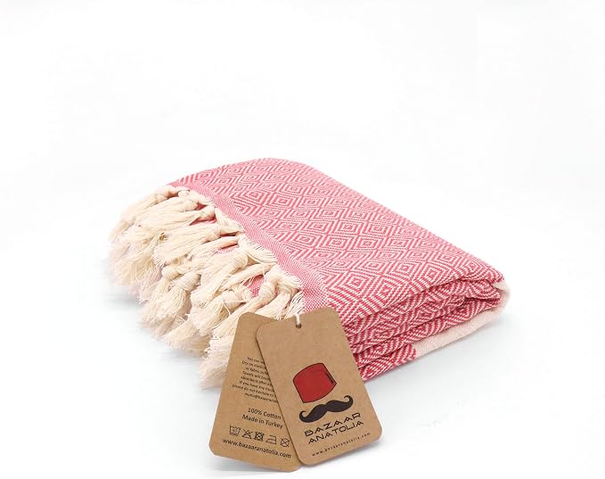 Bazaar Anatolia Turkish Beach Towel – 100% Cotton, Quick Dry, Sand Free Towel - Image 9