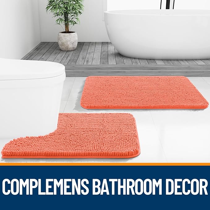 OLANLY Bathroom Rugs 59x24, Extra Soft Absorbent Chenille Bath Rugs, Rubber - Image 7