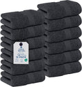 DAN RIVER 12-Pack Premium 100% Cotton Dark Gray Face Towels – Reusable Face by DanRiver